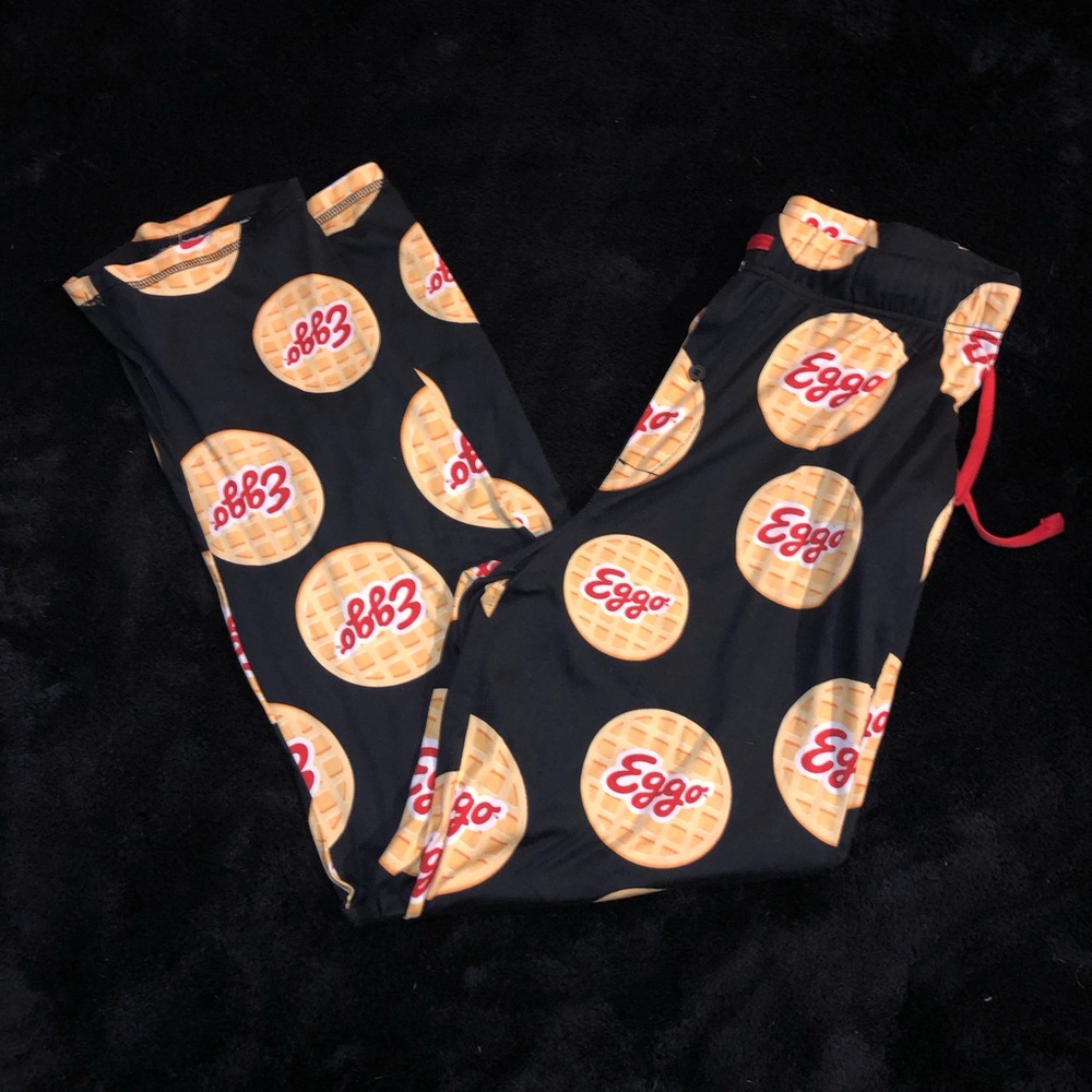Waffle Print Men's Lounge Pants - Black